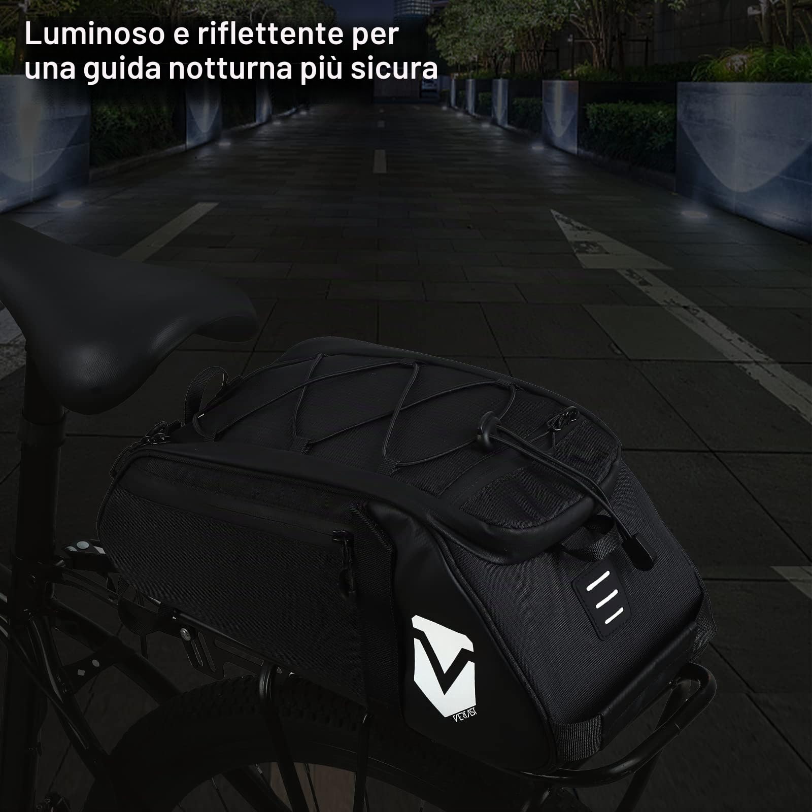 Borsa Posteriore Bici, Borse a Tracolla zaino Cooler Trunk Isolata Pacchetto Portapacchi, multifunzione Bagagli per MTB Bici da Strada Borsa per sedile posteriore, Borsa isolata, Nero