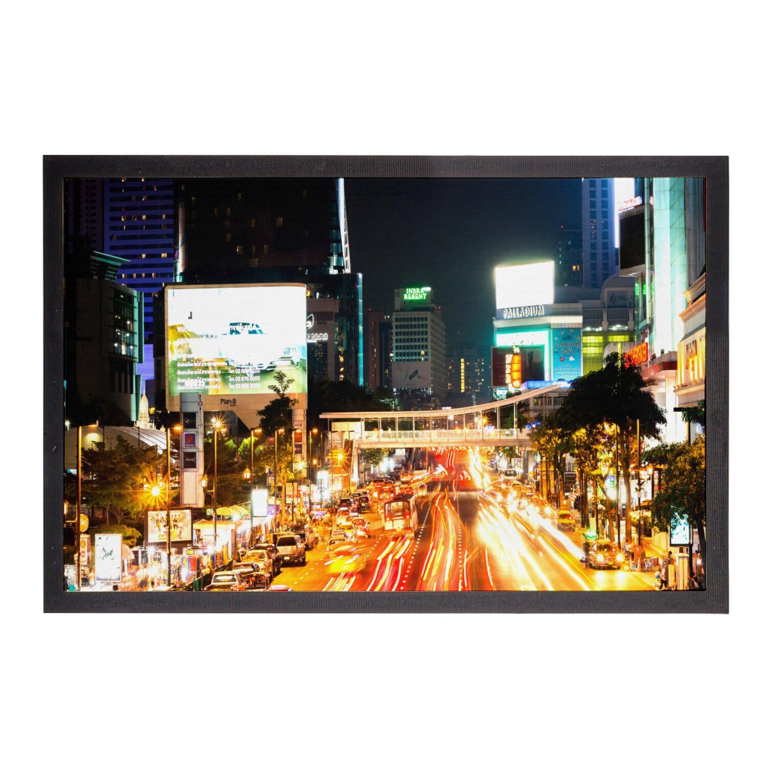 Paillasson Métropole de Nuit tapis entrée 75x50cm pour sol propre