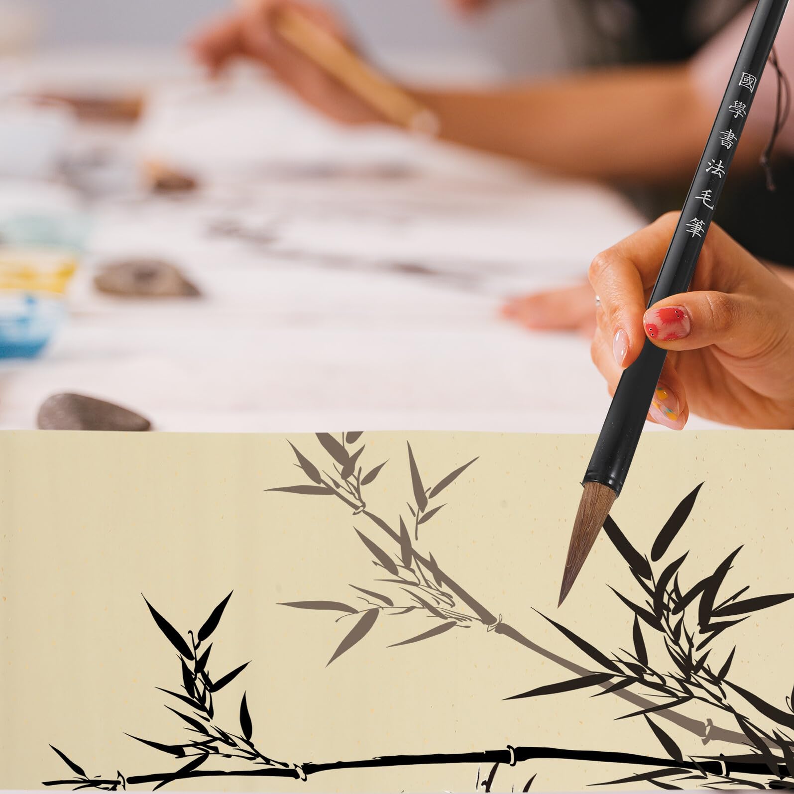 ULTECHNOVO 50 Stück Dickes Reispapier zum Malen und Schreiben Chinesisches Kalligraphiepapier Halbfestes Saugfähiges Malpapier für Pinselzeichnungen und Bastelarbeiten