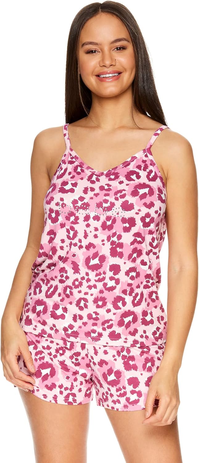 bebe Womens Pajamas 3-Piece Set, Tank Top, Pajama Shorts, and Short Robe Sleepwear Travel Set, Pajama Set Gifts for Women - Image 2