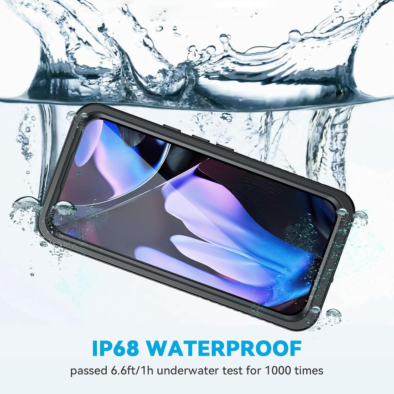 Lanhiem Pixel 9 Pro XL Case, IP68 Waterproof Dustproof Case with Built-in Screen Protector, Rugged Full Body Shockproof Protective Clear Cover for Google Pixel 9 Pro XL 6.8 Inch, Black