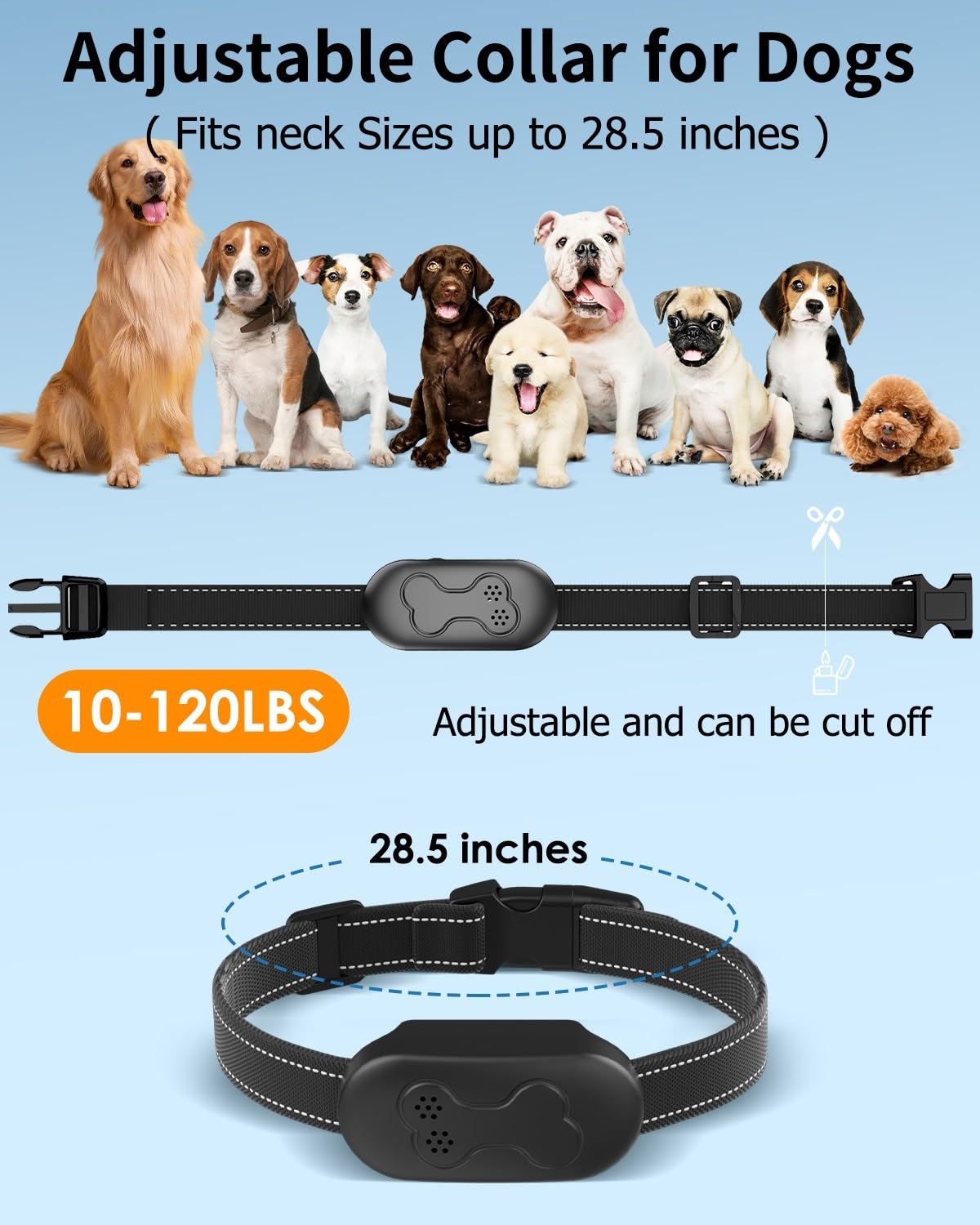 Dog Shock Collar with Remote Control for Dogs 10–120lbs, IPX7 Waterproof Dog Training Collar with Security Lock, 4 Safe Training Modes, Rechargeable Long Battery Life for Small Medium Large Dogs Bk - 3