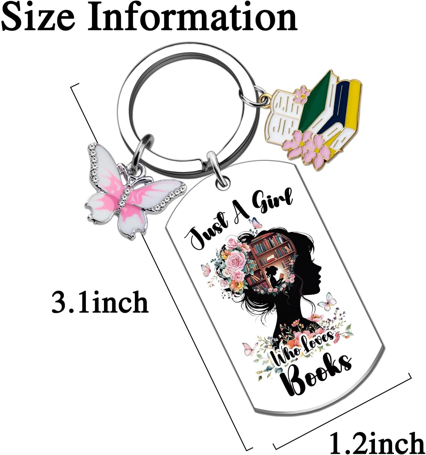 Books Lovers Gifts for Women Cute Book Accessories Keychains image 3