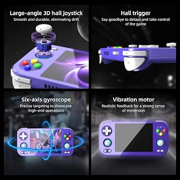 Anbernic RG 476H Retro Handheld Game Console RG 476H Retro Game Console 4.7 inch IPS Multi-Touch Screen Android 13 Unisoc T820 Processor RG476H Support 1080p DP Output WiFi Bluetooth Indigo