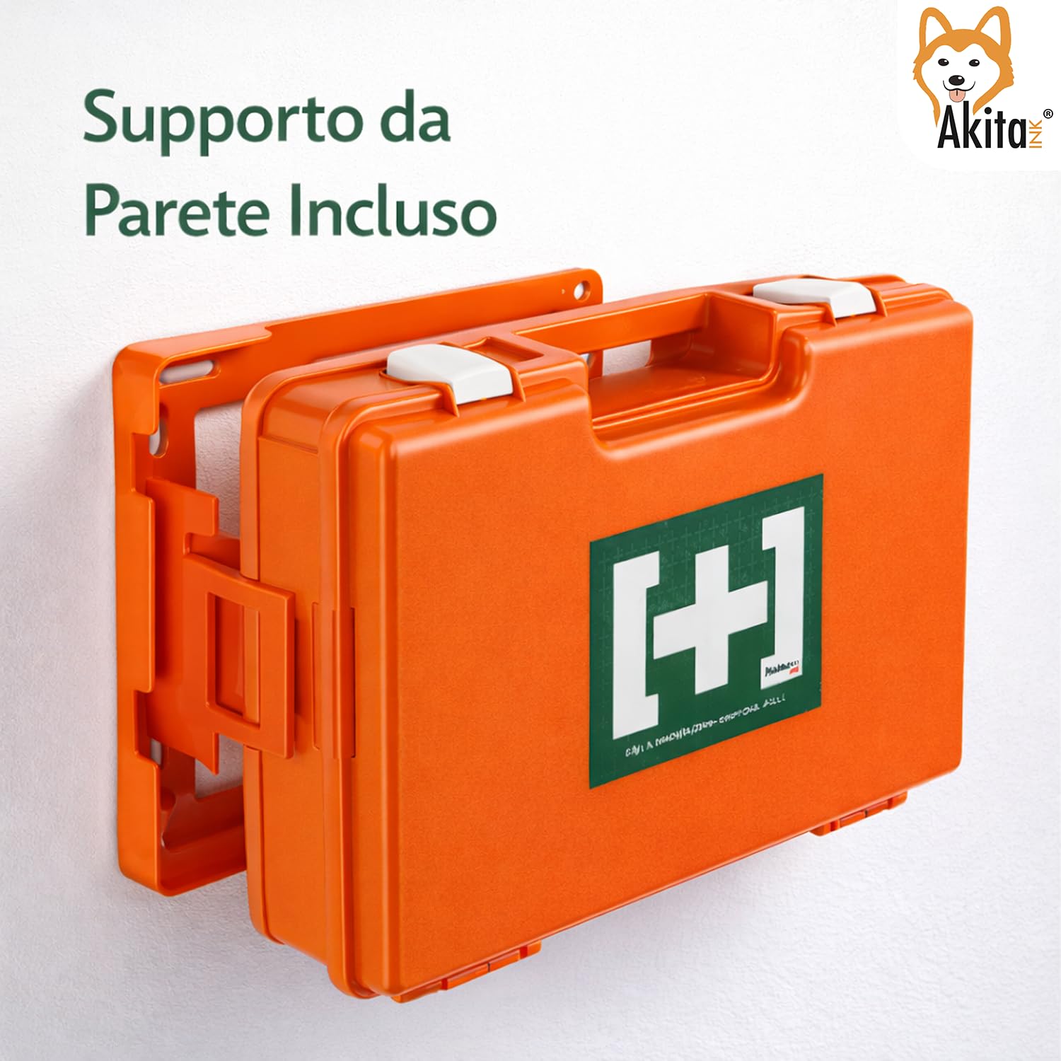 Akitaink Cassetta medica Aziendale, Kit Pronto Soccorso con Misuratore di Pressione, Staffa di primo soccorso: Conforme DM 388 Allegato 1 per Gruppi con 3 o più Lavoratori, Made in Italy