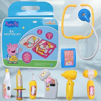 Peppa 8 Pieces Doctor Set 3Y+, Multicolour | Safe & Gift-Friendly