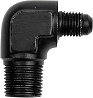 Mogankey 4AN Male Flare to 3/8" NPT Pipe Male 90 Degree Elbow Fitting Adapter Union Aluminum Black (90 Degree, 4AN to...