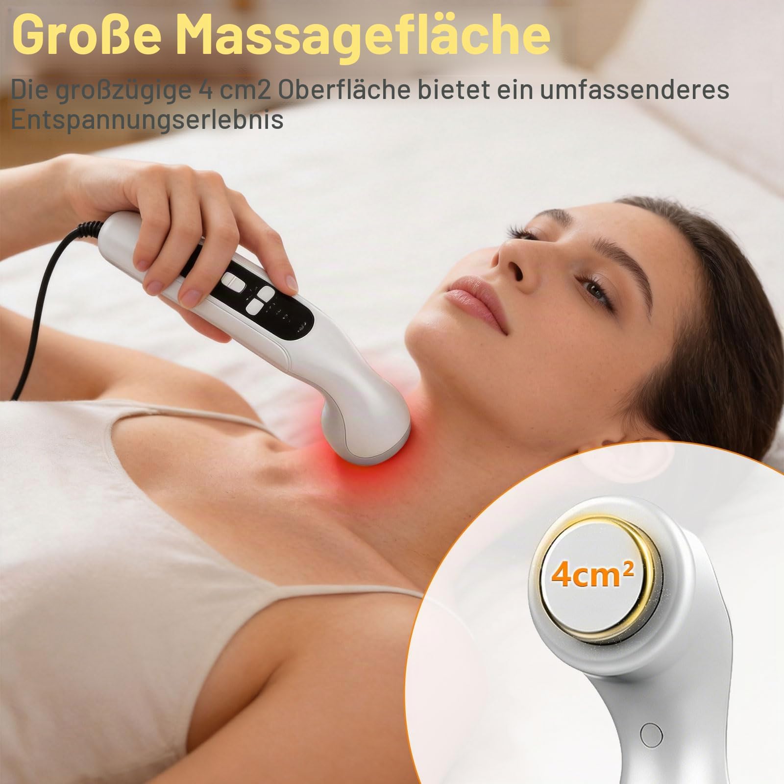 Tragbares Ultraschallgerät für Zuhause, Ultraschall Massagegerät mit 3 Geschwindigkeitsstufen, 15 Minuten Zeitmessung, Konstant 42 °C, Schallwellengerät für Lindert Schmerzen Muskulären Verletzungen