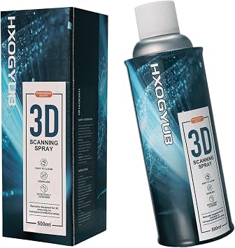 3D Scanning Spray for 3D Scanners, Professional for All 3D Scanner, Safety Material, High Reflectivity, Easy to Clean, for Reflective, Transparent or Highly Textured Surfaces, 500ML