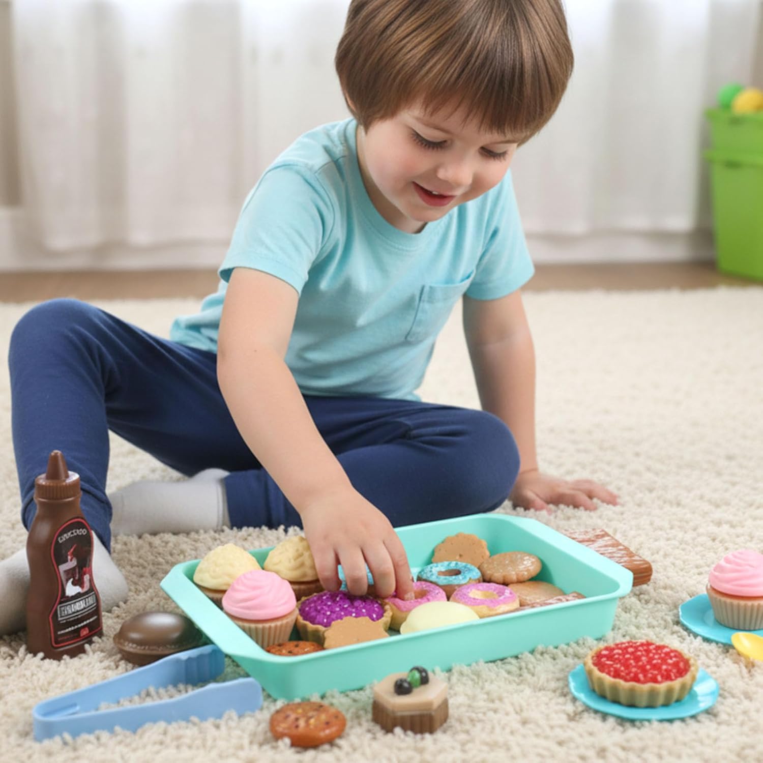 LOVESTOWN Pretend Play Desserts Toy Set - 29 PCS Kids Desserts Fake Food for Tea Party & Birthday Gift - Image 7