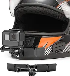 Kits de suporte de queixo para capacete de motocicleta com almofadas curvas adesivas compatíveis com GoPro Hero 13, 12, 11, 10, 9, 8, 7, (2018), 6 5, Hero Black, Session, Xiaomi Yi, SJCAM,