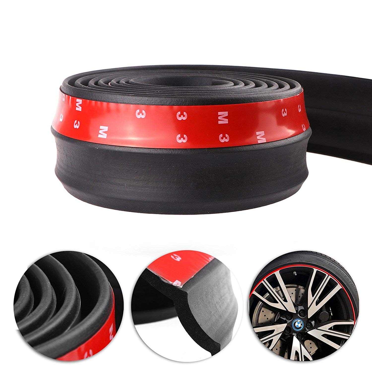 1 Rollo Tira Delantera Anti-colisión de 2.5m*60mm para Renault Clio E-Tech Hybrid Hatchback (2020-), Protector de Carrocería,Flexible Aerodinámico Ajustable Recortablec,Black