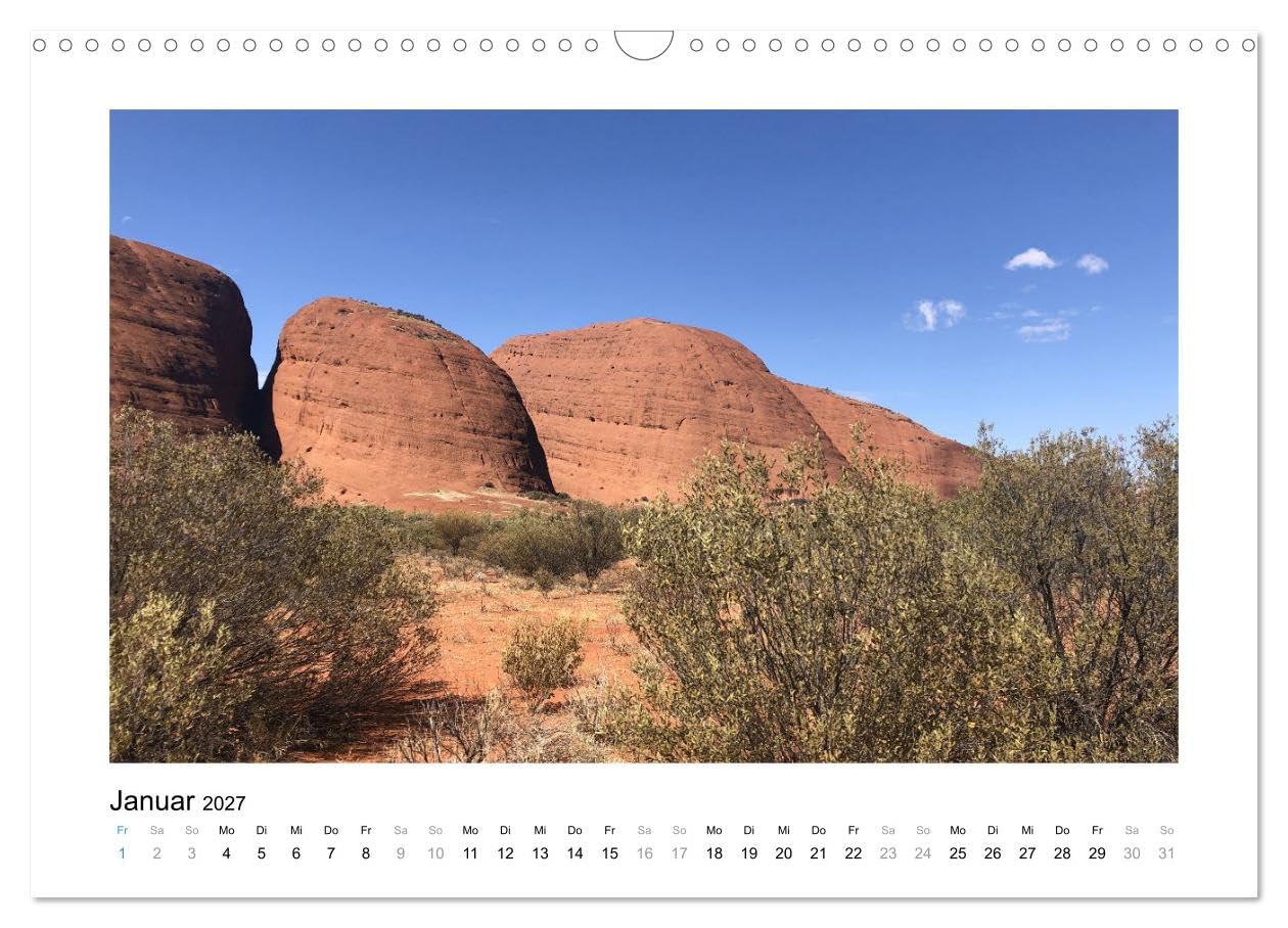 CALVENDO - Traumziel Australien - Im Red Centre 2027 (Wandkalender 2027 DIN A3 quer), Monatskalender: Reise ins Outback - Wüsten, Schluchten und mehr