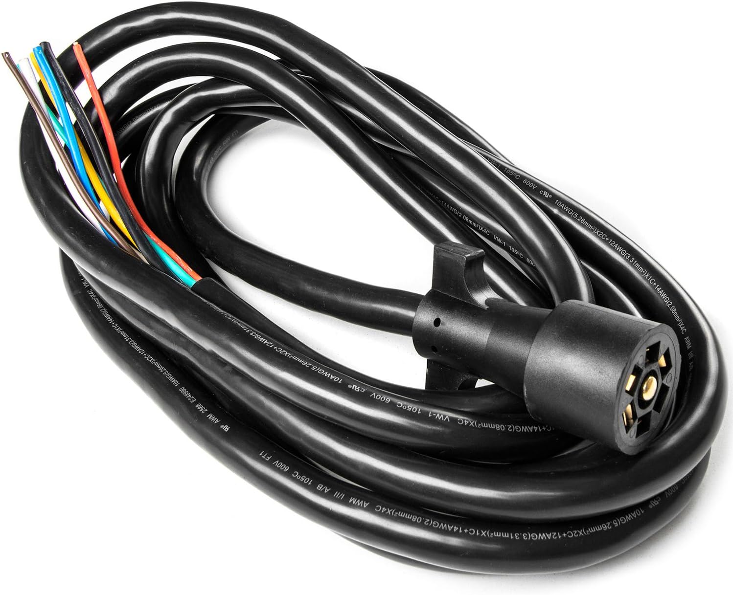 Biltek 15ft. 7Way Electrical Plug Trailer RV Towing Camper Color Coded