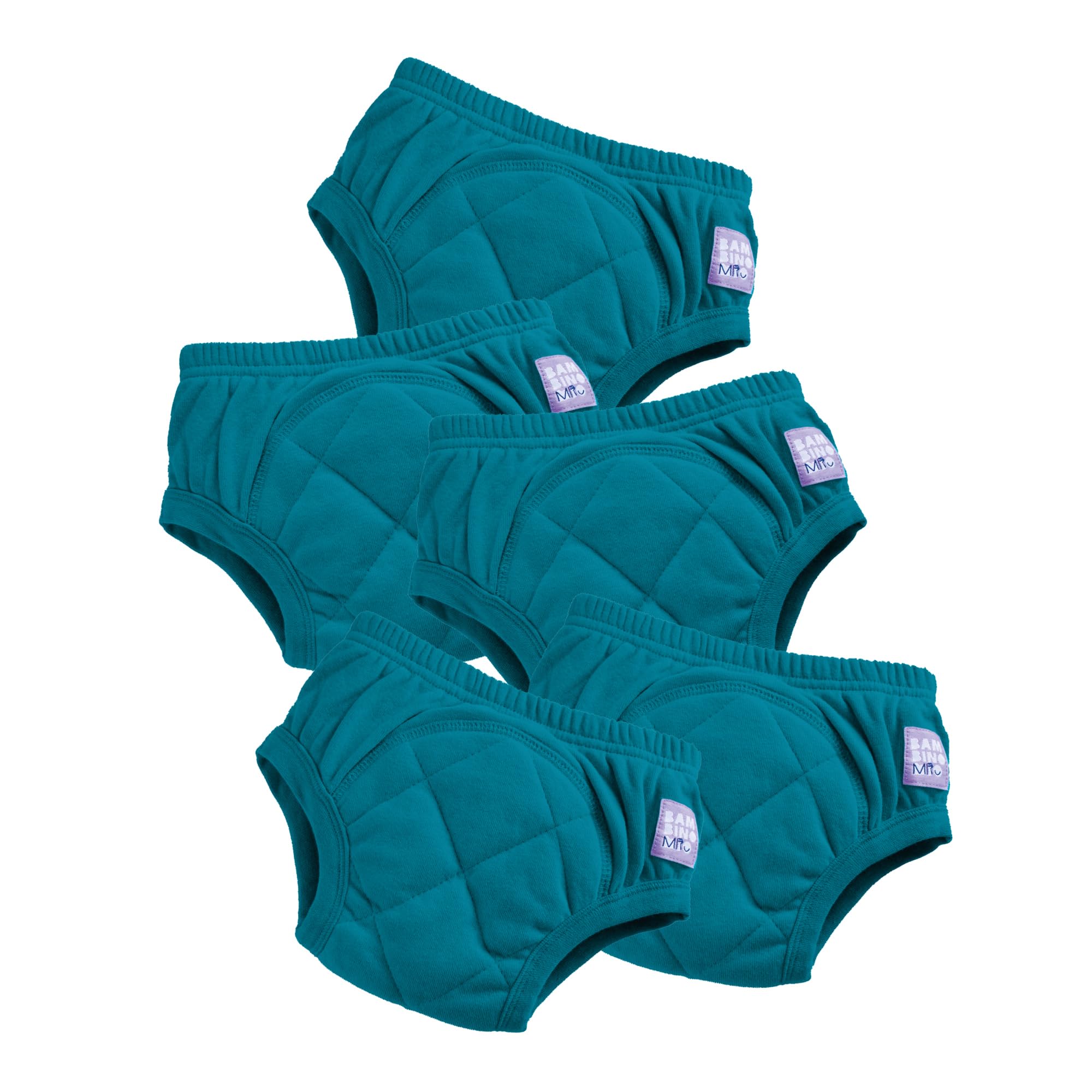 Bambino Mio British Brand Toddler Reusable Potty Training Pants Cotton, 5 Pack, (3-4 Years), Teal Green, Boys and Girls, for Baby