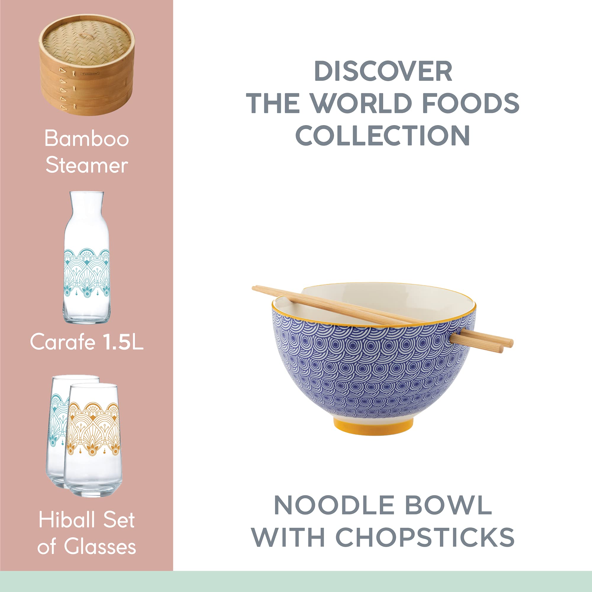 Typhoon World Foods Stoneware Noodle Bowl with Chopsticks - Image 4