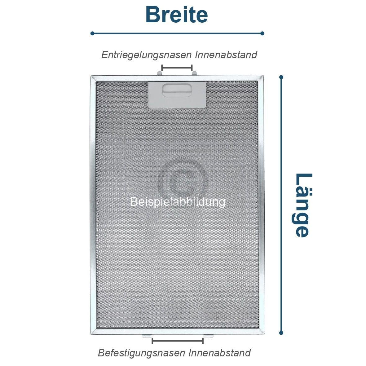 Metallfettfilter kompatibel mit AEG 50263849007 Fettfilter aus Metall mit beidseitiger Entriegelung für Dunstabzugshaube