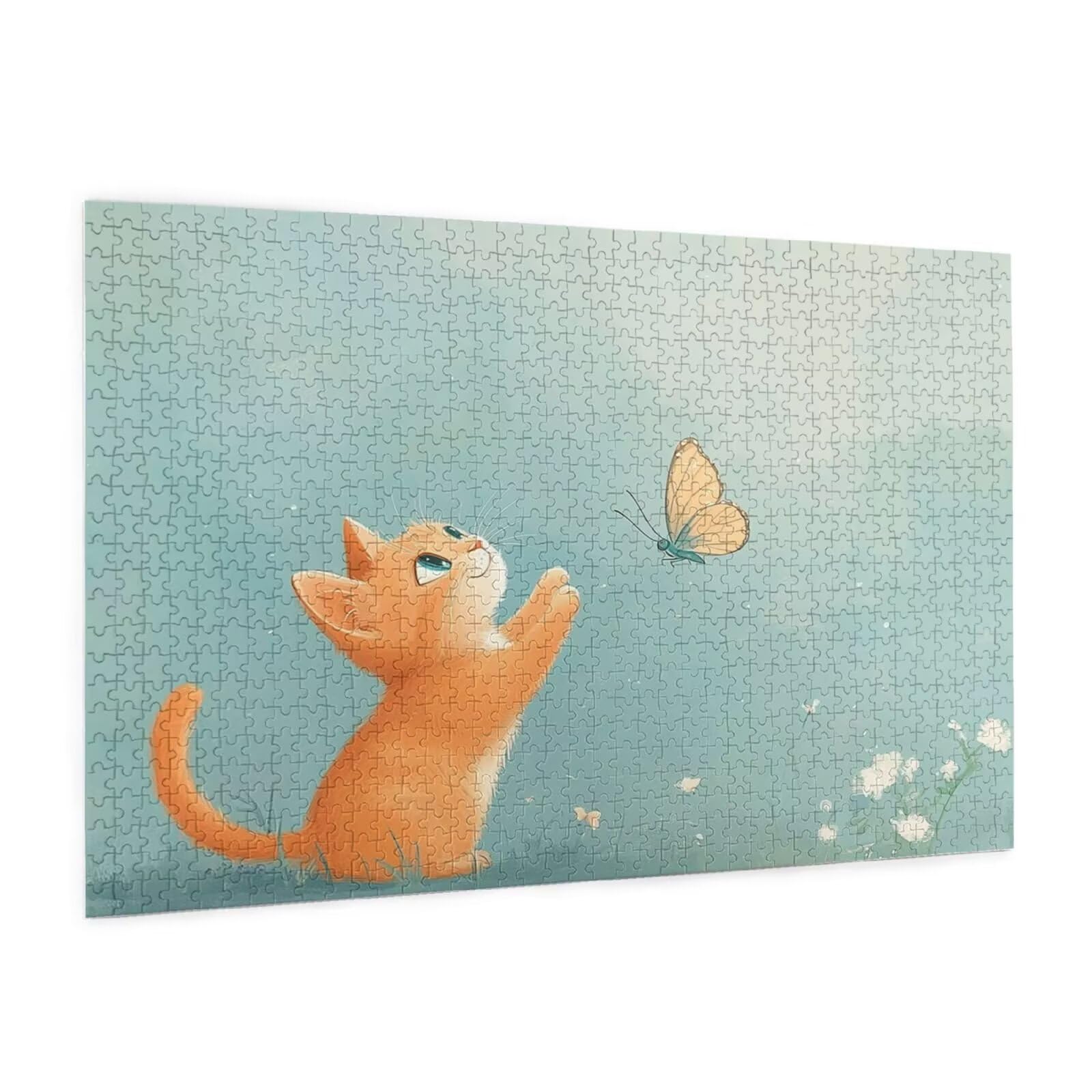 Puzzle kot, 1500 elementów, szczęśliwe puzzle dla dorosłych, z pudełkiem na prezent, duże drewniane puzzle dla dorosłych, gra zręcznościowa dla całej rodziny, prezenty dla kobiet, 87 x 57 cm, 898y
