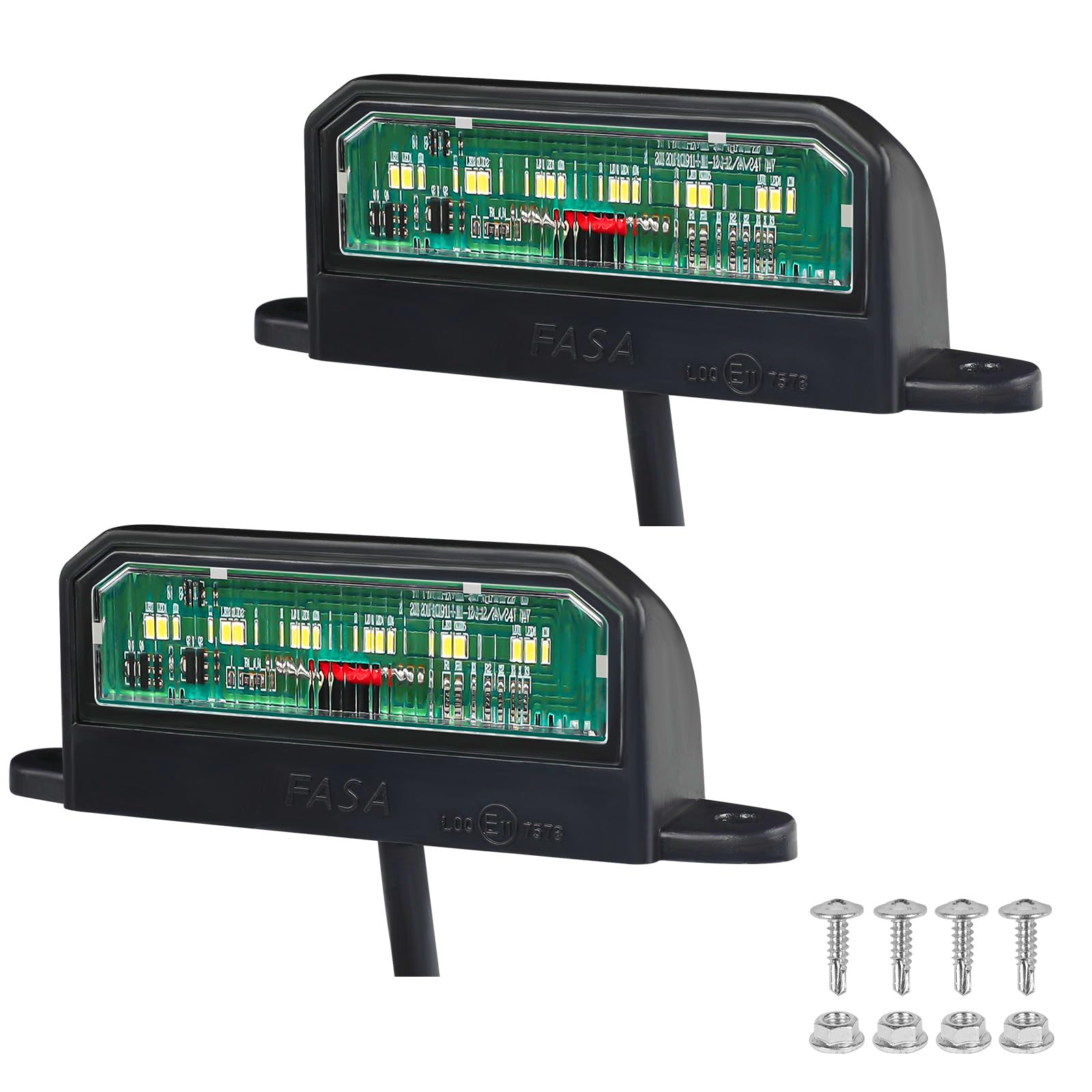 Qiping 2PCS LED Kennzeichenbeleuchtung,12/24V Universal Kennzeichenleuchte mit E-Mark Zulassung für LKW PKW Anhänger RV