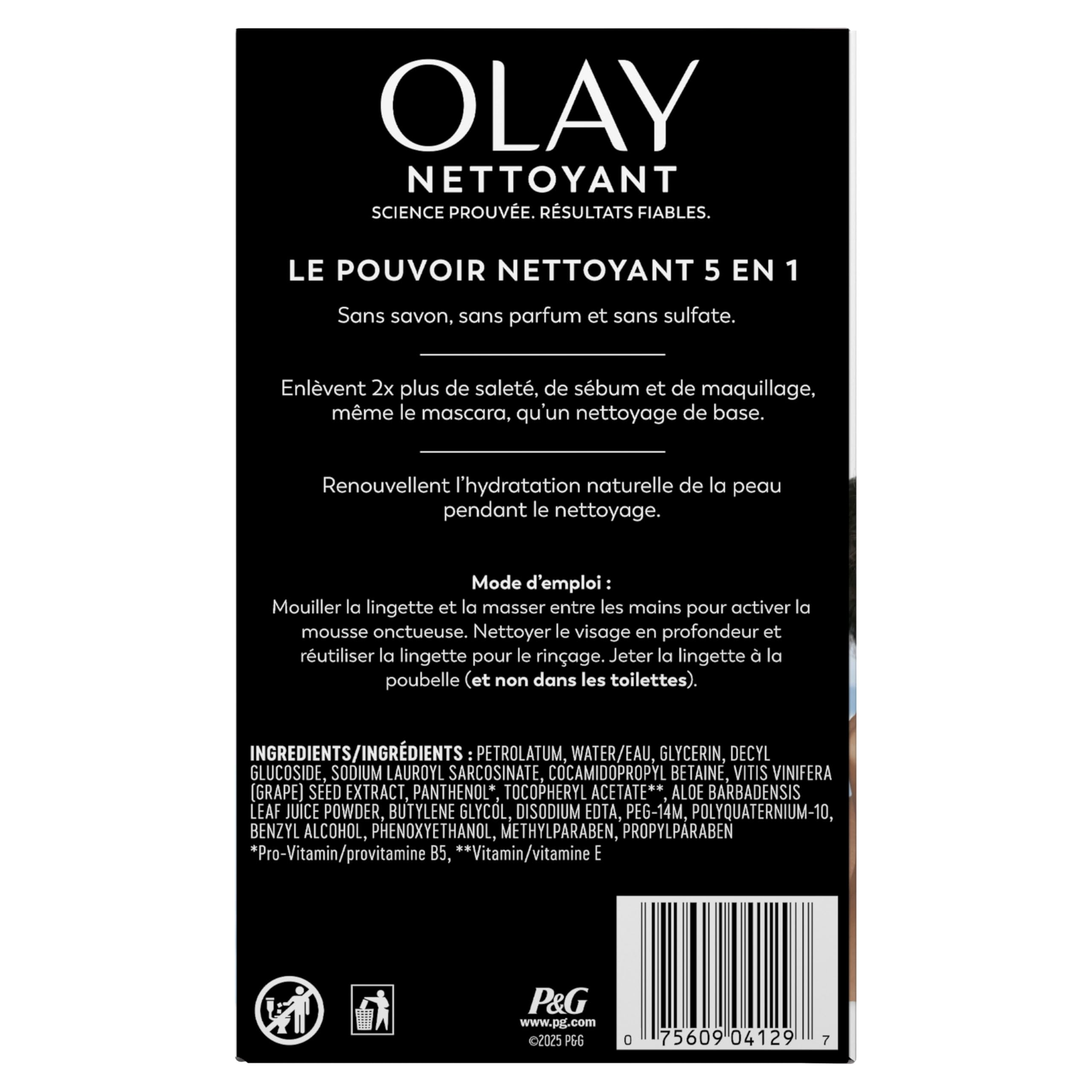 Olay Daily Facial Wipes Daily Clean Wipes, 4 in 1 con acqua attivata, 66 conteggio imballaggio può variare