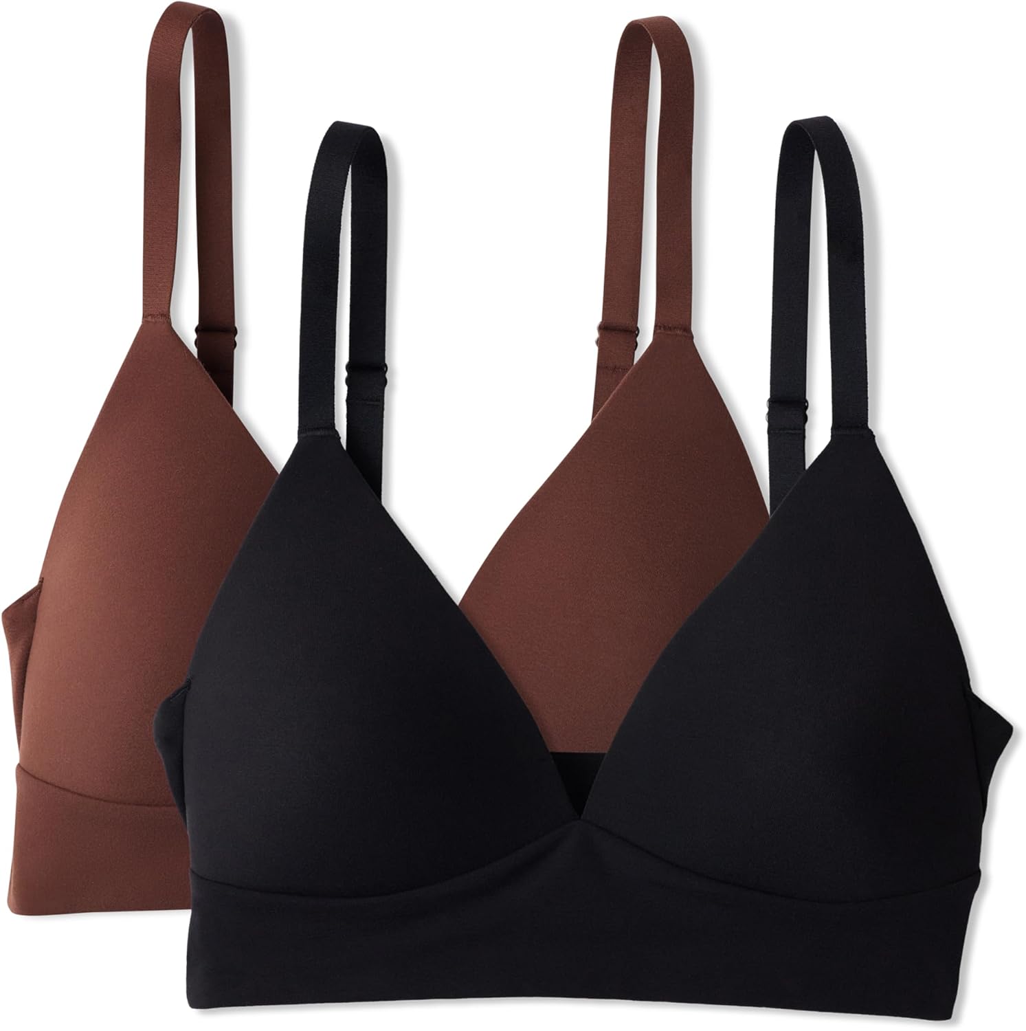 Amazon Essentials Women's Peached Microfiber Lined V-Neck Bralette