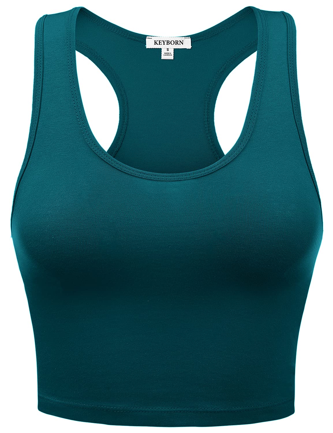 keyborn Women's Cotton Racerback Lingerie Camisoles Basic Crop Pajama Tops-picture-21
