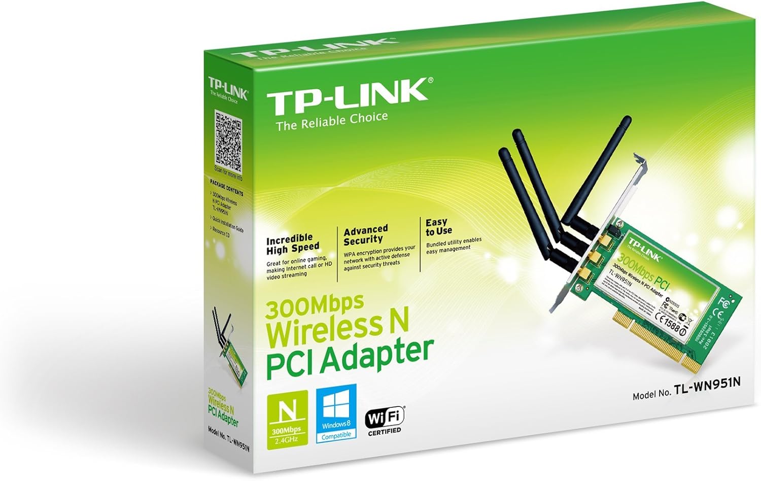 TP-Link N300 Wireless Advanced PCI Adapter (TL-WN951N)