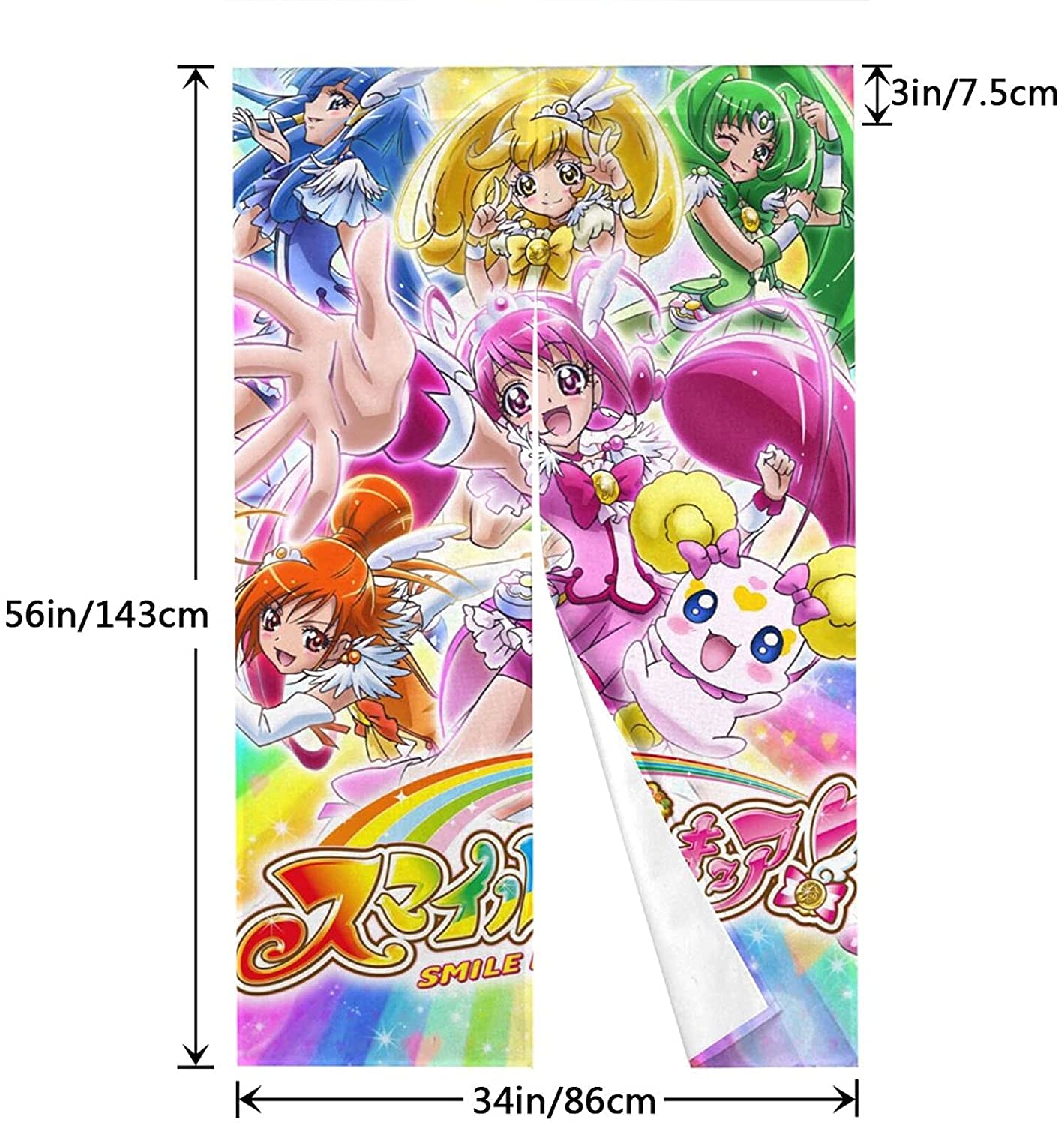 スマイルプリキュア のれん Amazon｜スマイルプリキュア のれん 和風 暖簾 壁掛け 遮光 断熱 遮像
