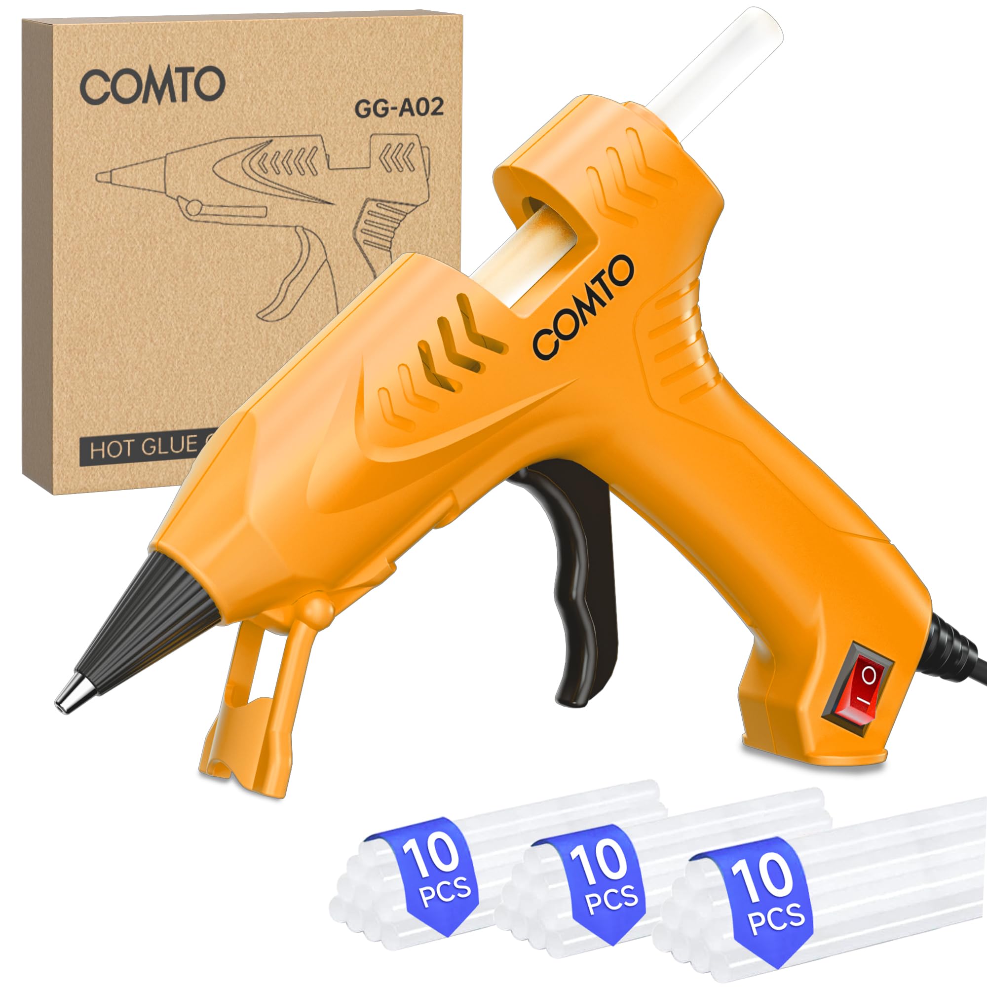 Photo 1 of COMTO Mini Hot Glue Gun with 30 Glue Sticks, Yellow