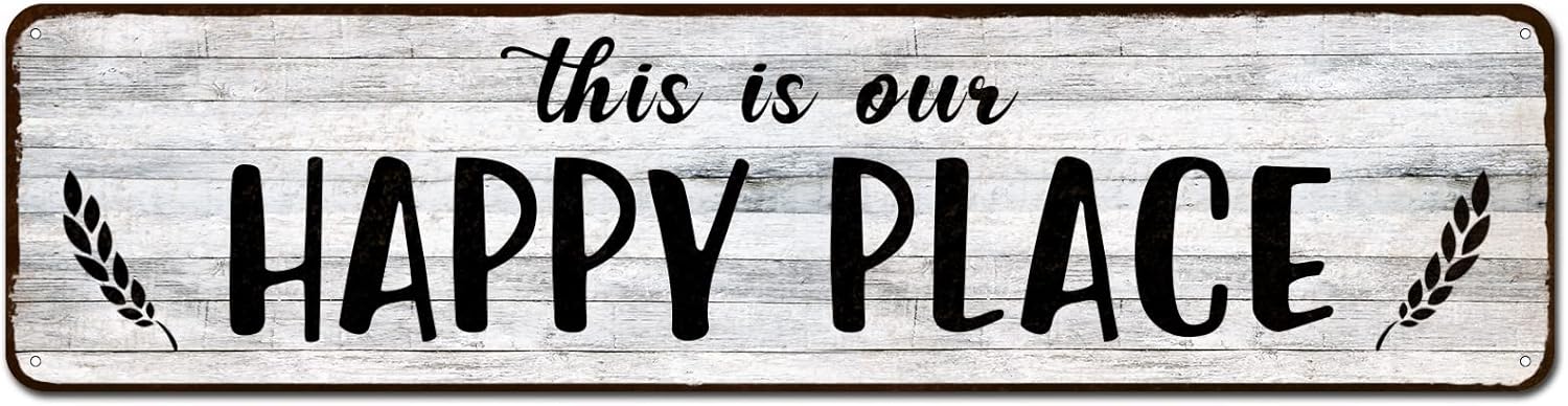 CIVOTIL Porch Sign, Porch Decor for Home, Bar, Farmhouse, 4″x16″ Aluminum Metal Wall Sign – This is Our Happy Place CIVOTIL Porch Sign, Porch Decor for Home, Bar, Farmhouse, 4″x16″ Aluminum Metal Wall Sign – This is Our Happy Place
