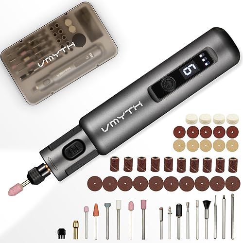 VMYTH Engraving Pen,52 in 1 Tool Kit,6-Speed,Engraving Pen for Metal,Wood,Glass and Plastic,Mini Rotary Tool and Cordless Engraver Pen for all materials,Craft Multi-function Glass Etching Kit