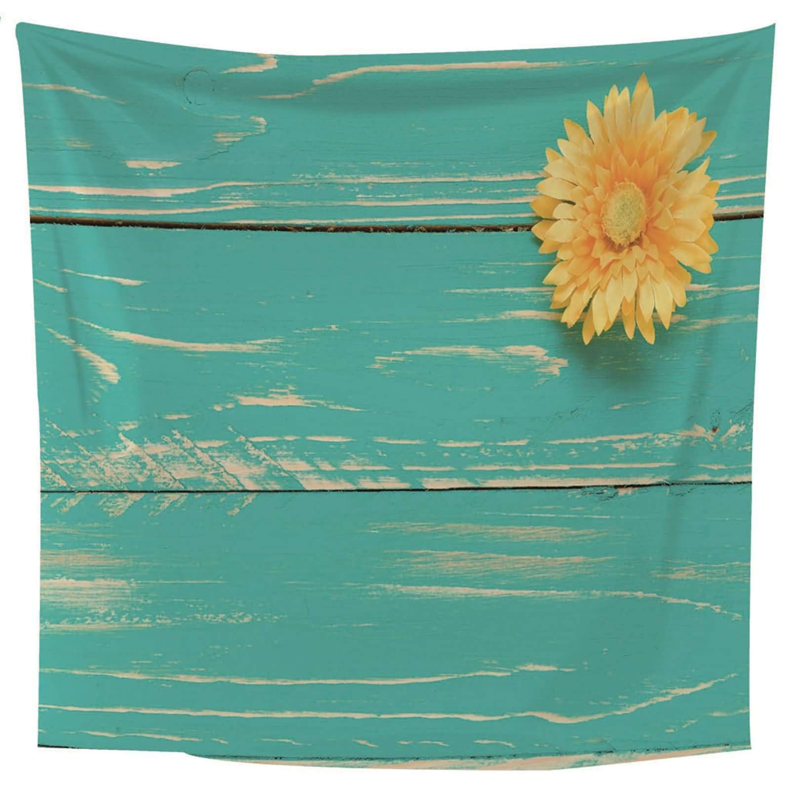 Toile imprimée mode fleur bois bleu pour décoration salon