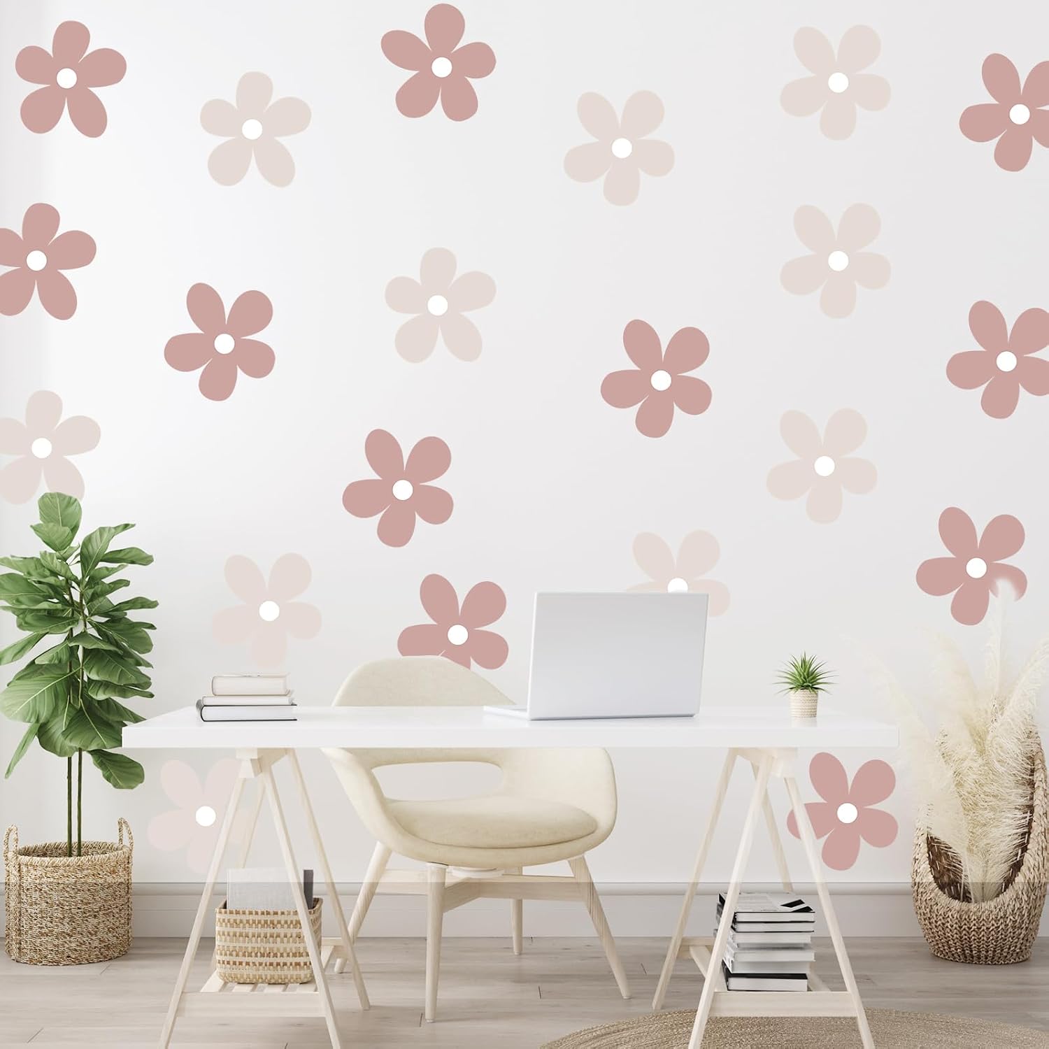 36 Pegatinas De Pared Margaritas Holográficas | Vinilo Plateado Extraíble – Evergreen Goods