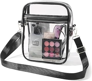 Clear Bag Stadium Approved｜Clear Crossbody Bags for Women Men｜Clear Purse for Concerts Festivals Sports Events