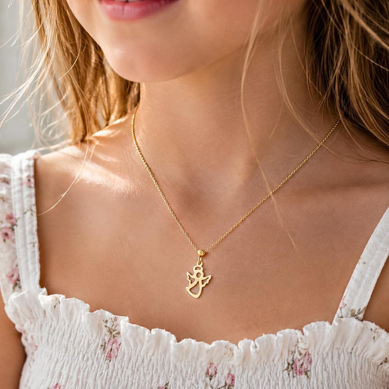 LAMUR Halskette damen, aus 585er-Gold, Kette für Damen