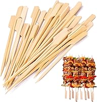 Vista 1 de Brochetas de bambú de 6 pulgadas, palitos de bambú para cóctel, 100 piezas, brochetas de Kabab, palillos anchos y planos de madera para barbacoa