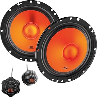 Stage1 62CF GEN2 6.5" (165 mm) Component Car Speakers delivering 80W RMS and 640W Peak Power, 4 Ohm Impedance, Plus One™ Woofer Cone and Edge-Driven Silk Dome Tweeters for Clear JBL Sound