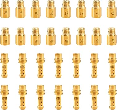 30 Pcs Main Jet and Pilot Slow Jet Kit Fits for VM18 VM20 VM22 VM26 VM24 VM28 VM30 VM32 VM34 VM36 VM38 VM44 Carbs