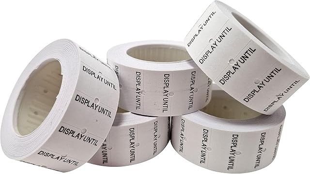 Swift 22 x 12 mm Price Gun Labels CT1 Display Until 5 Rolls 2,500 Stickers Pricemarking Tags Fits Many Pricing Labellers