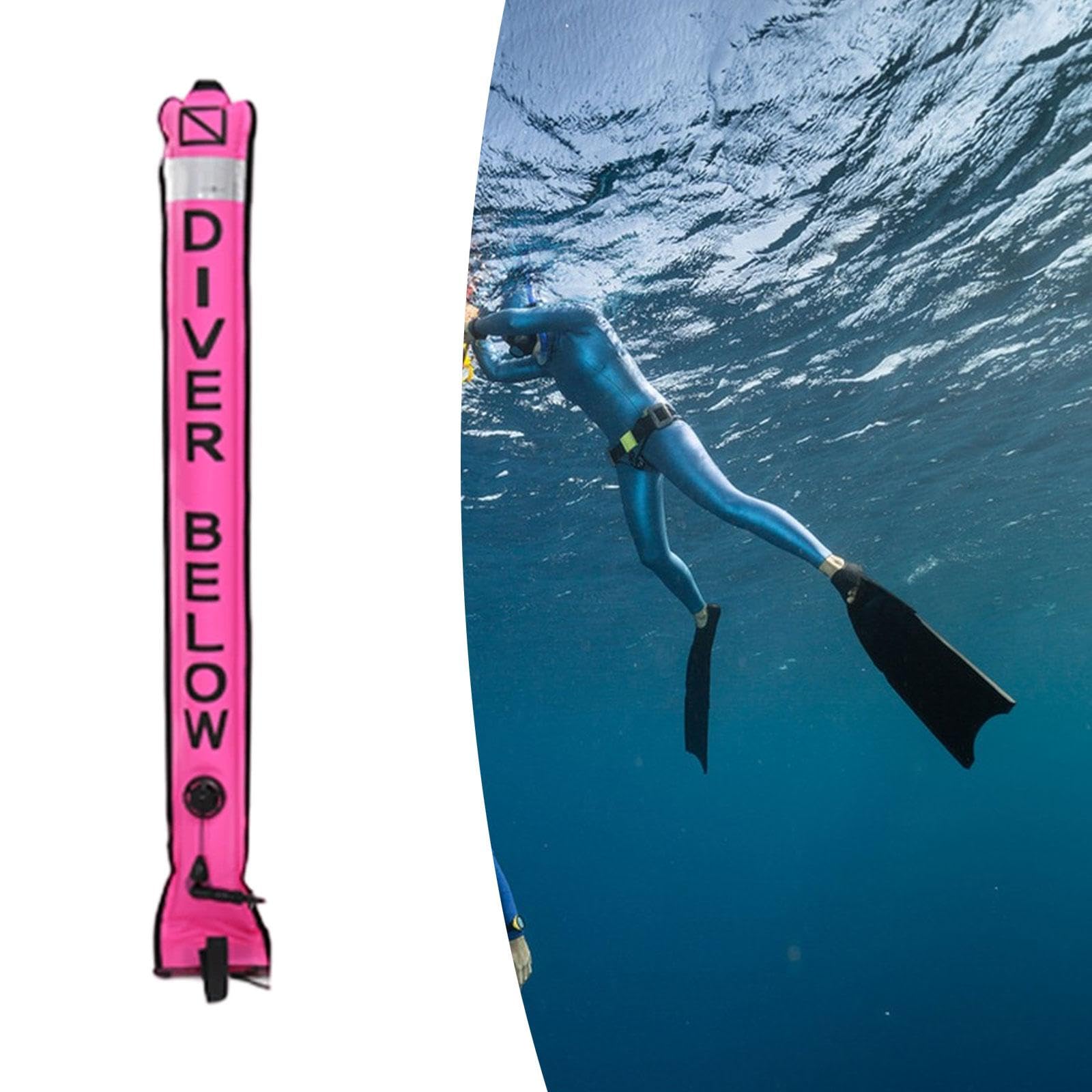 predolo Boa di Segnalazione per Immersioni in Superficie, Boa Subacquea, Forniture per Principianti, Attrezzatura per Immersioni Subacquee, Posizione di Segna, Rosa 120cmx18cm