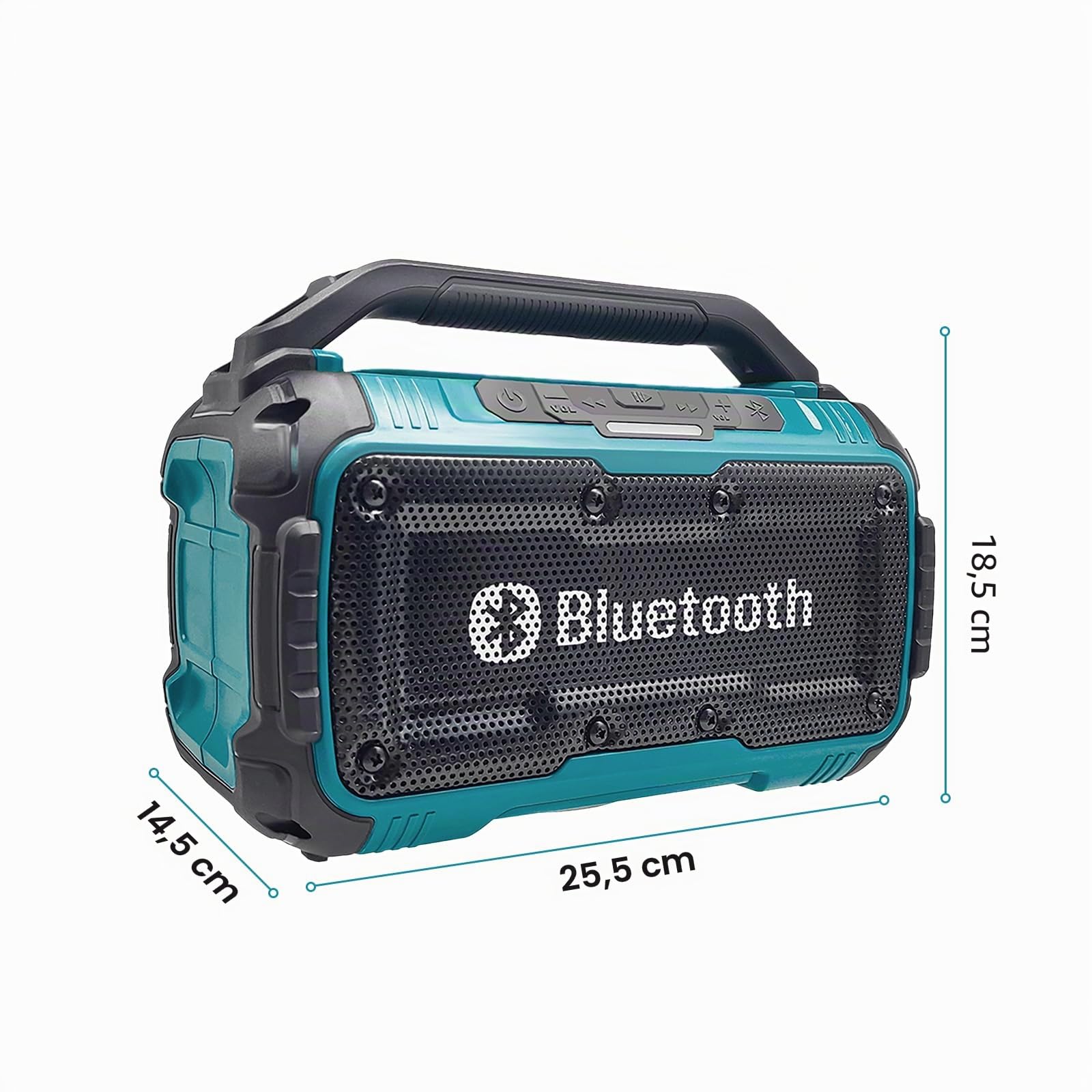 Paquete de 2 altavoces inalámbricos para baterías Makita de 18 V, Bluetooth, con altavoces dobles, panel de control intuitivo, para el hogar y fiestas (batería de 3000 mAh)