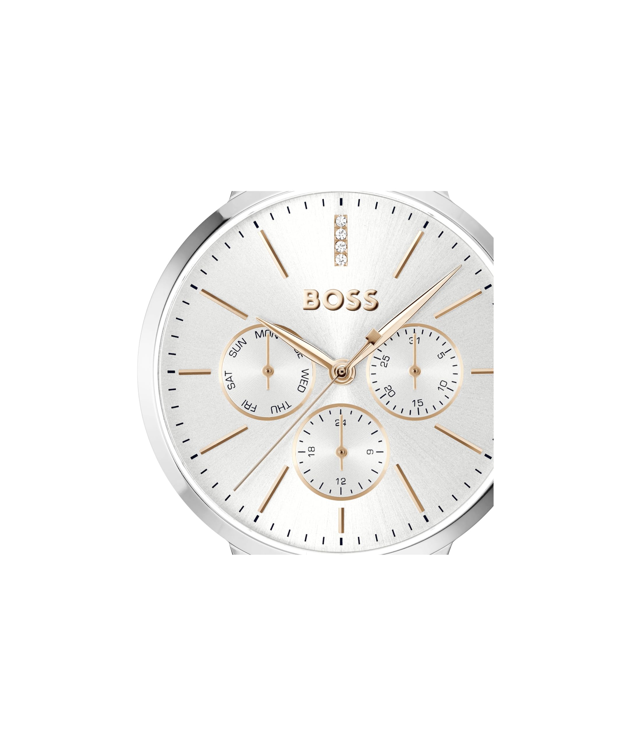 BOSS Multi Zifferblatt Quarz Uhr für Damen Kollektion Symphony mit Edelstahl- oder Lederarmband