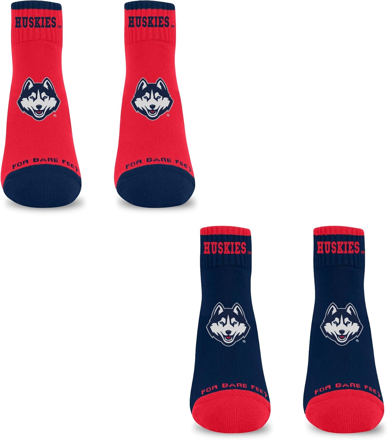 For Bare Feet NCAA Unisex Front and Center 2 Pack Team Colors