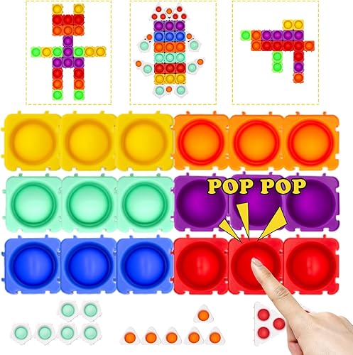 Juguete de bloques de construcción para ansiedad, 32 piezas, burbujas para presionar, descompresión, empalme, infinito, rompecabezas para niños,