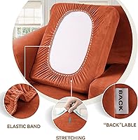 Vista 69 de WEERRW Fundas de terciopelo para sofá de 2 cojines, fundas de sofá de felpa de terciopelo de lujo de alta elasticidad, con parte inferior elástica