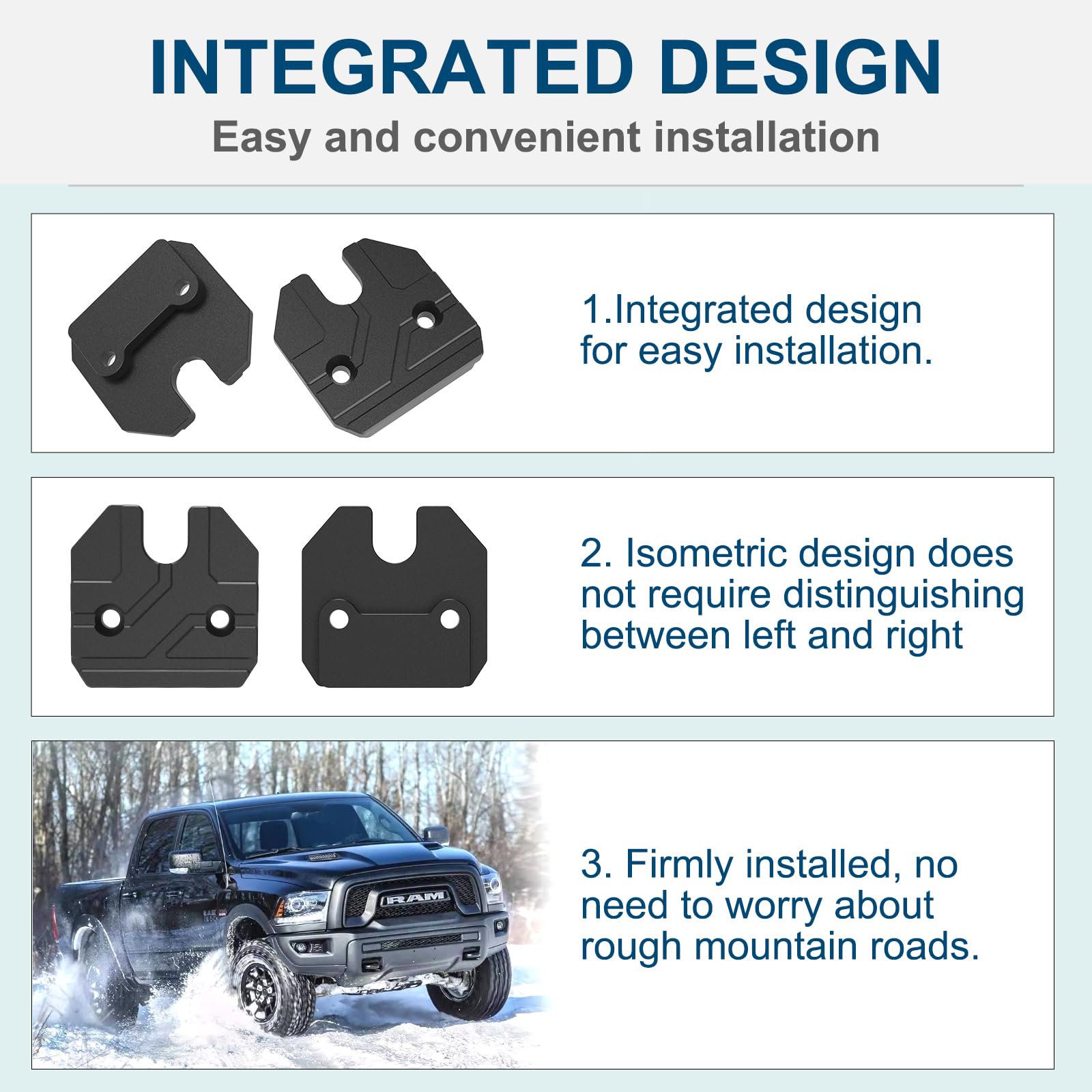 Sun Visor Repair Kit Compatible with RAM 1500 2019-2023 2 Pack Sun Visor Clip for Trucks Aluminum Alloy — view 3