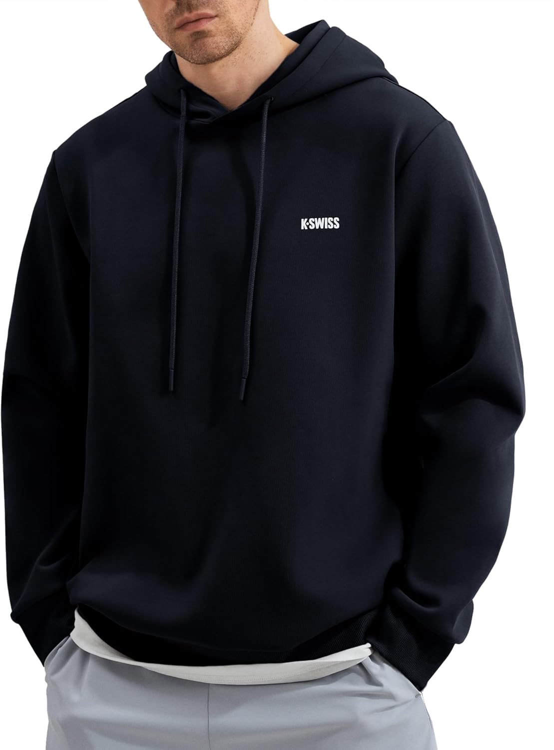 K-Swiss Men's Hoodies - Pullover Long Sleeve Sweatshirt Casual Club Hooded for Gym Workout