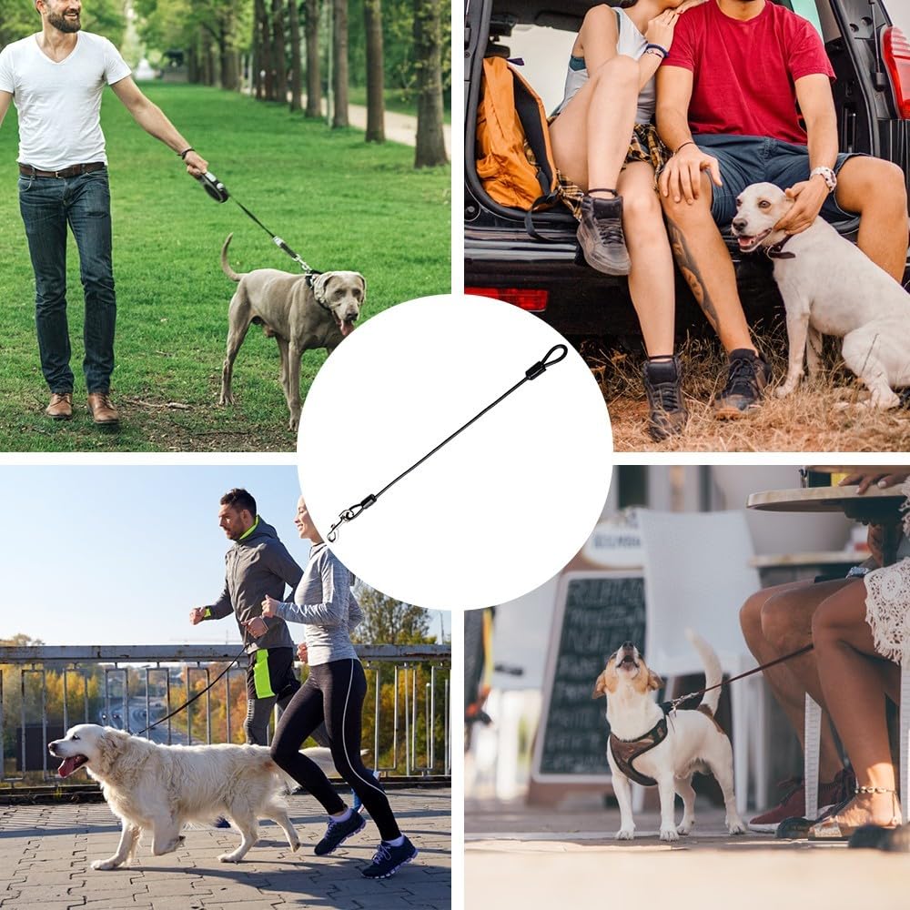 Laisse pour Chien Résistante Mastication,Corde en Acier pour Empêcher Mastication pour Petit,Moyen et Grand Chien de Compagnie en Plein Air,Marche,Course,Escalade