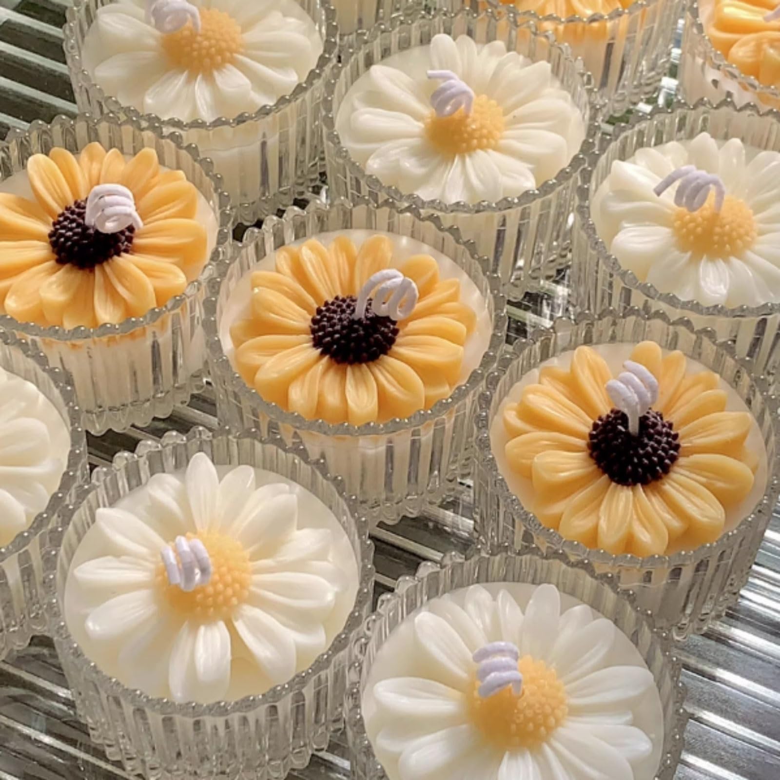 Compacto Velas de vidrio Velas en tarro reutilizables modernas Vela de soja natural de larga duración for vacaciones en casa Relajación y spa no es picante(Weiß)