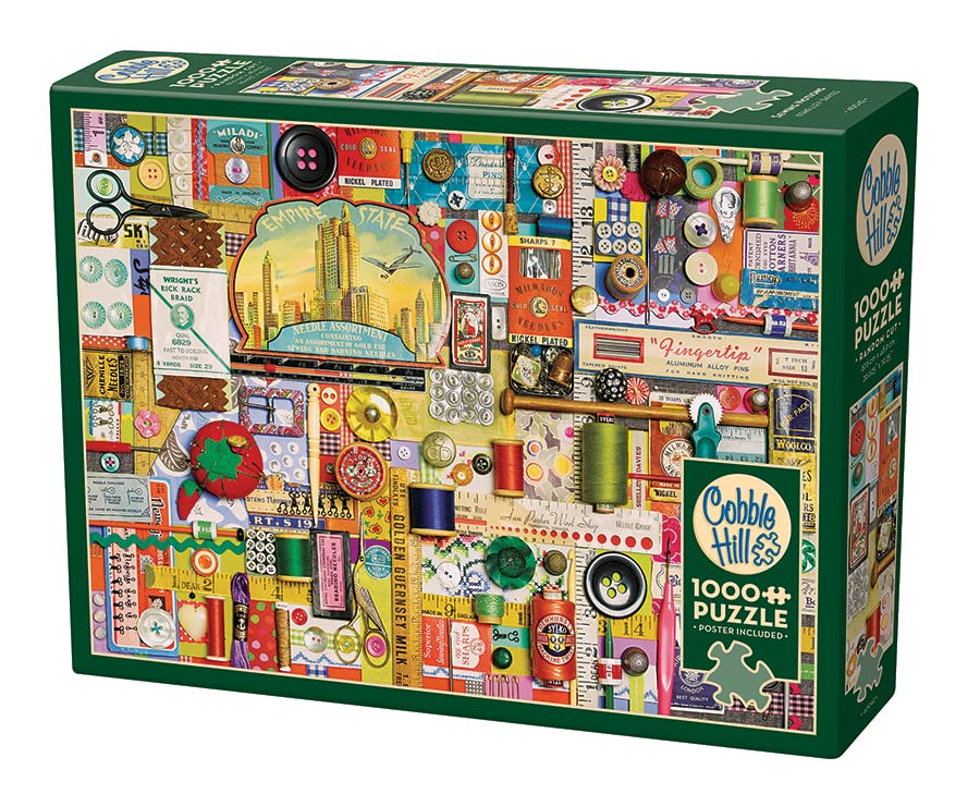 Cobble Hill 1000 Piece Puzzle - Sewing Notions - Sample Poster Included, 1000 pieces, 676 x 489mm - Image 4